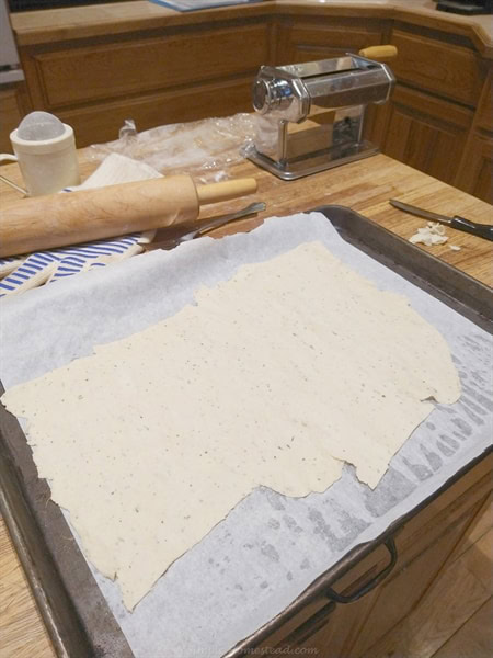 Dough rolled out