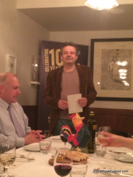 Mark Hix introducing the menu at Hixter
