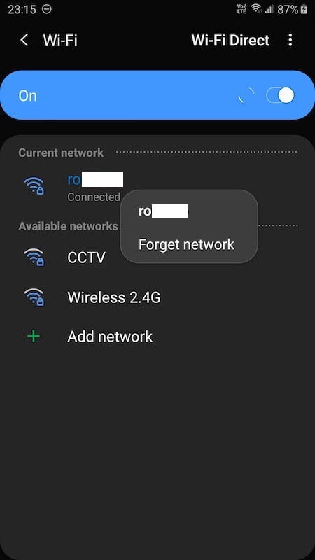 How to Forget Wifi Network on Android