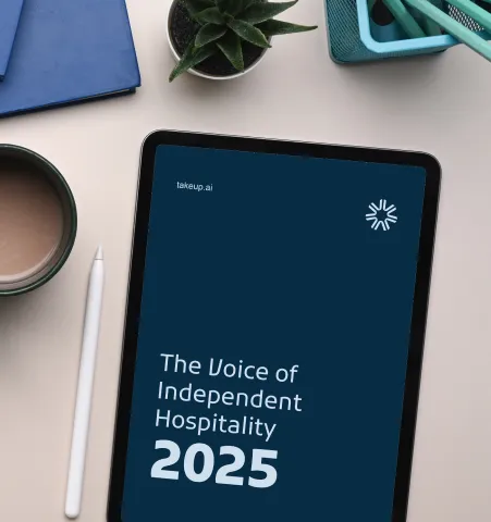 TakeUp independent hospitality report displayed on ipad