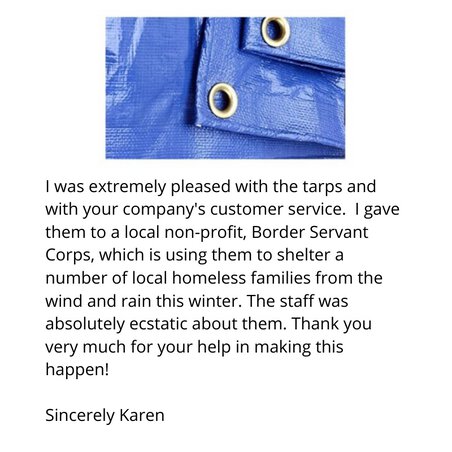 blue tarp testimonial