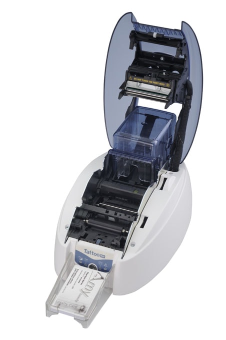 The monochrome, rewritable Evolis Tattoo 2 RW single-sided ID card printer is perfect for businesses searching for an economical and environmentally-conscious alternative to traditional card printing.