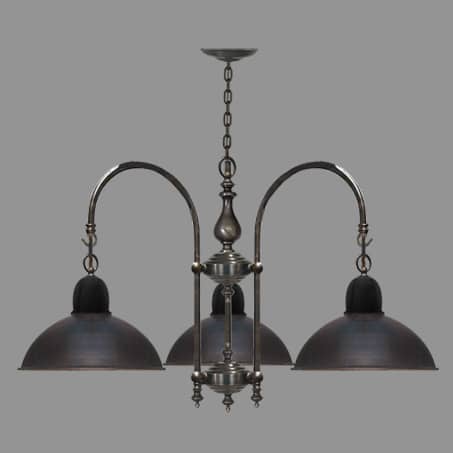Industrial 3 arm pendant Antique