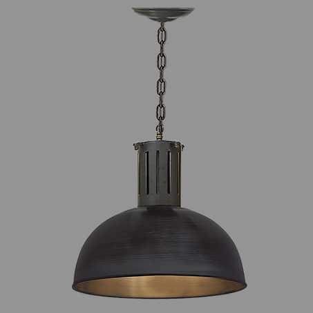 Black 350mm Dome Industrial single Pendant Chain Suspension