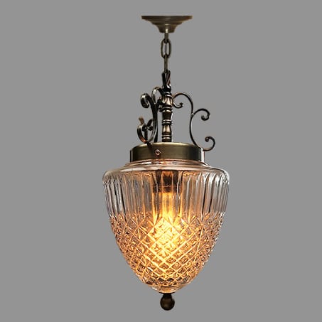 Victorian Single Lighting Pendant Glass Acorn