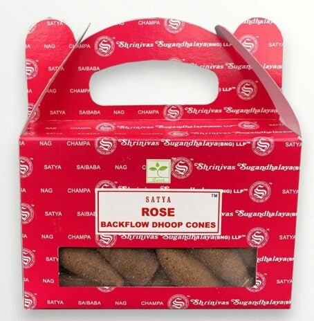 Encens Backflow Satya Rose - Boîte de 24 Cônes