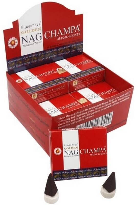 Encens Vijayshree Champa Golden Nag 10 cônes