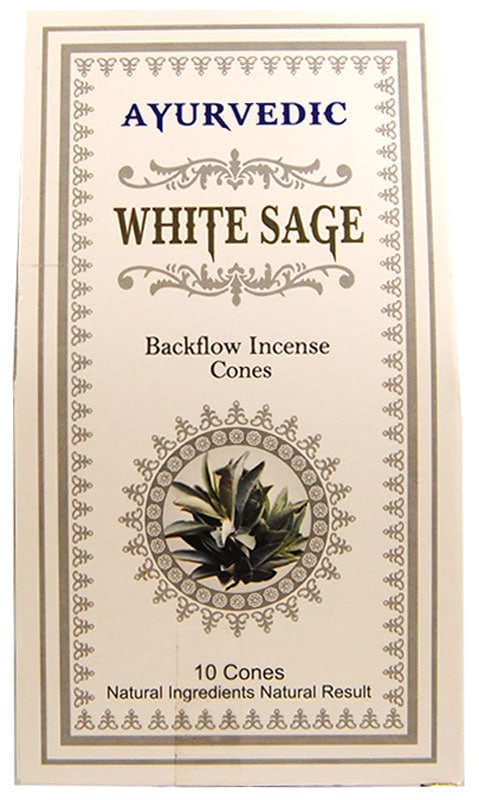 Encens Ayurvedic Sauge Blanche 10 cônes Backflow