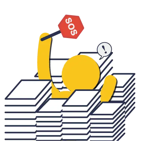 Pilhas de papel SOS