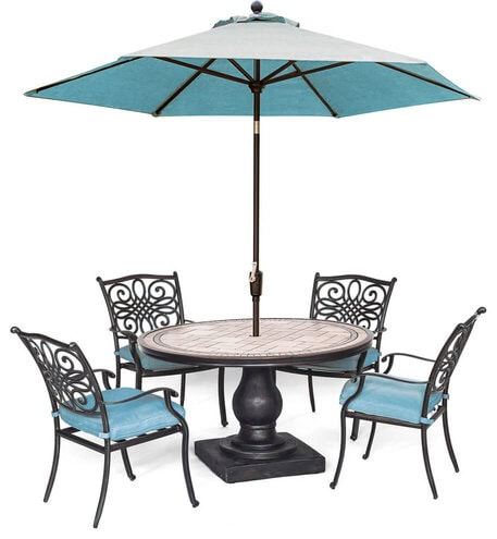 MONACO STYLE ROUND PATIO TABLE AND CHAIRS