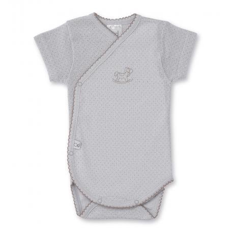 BimbiDreams - Body croisé manches courte – 3mois dots gris BimbiDreams