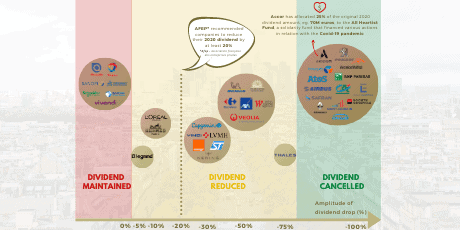 Quantilia dividend impact analysis infographic.