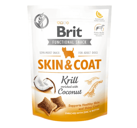 Brit Care Functional Snacks Piel y Pelo (Krill y Omega-3) 150g Para Perros
