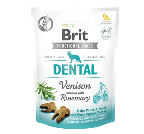 Brit Care Functional Snacks Dental (Venado, Hexametafosfato y Kelp) 150g Para Perros