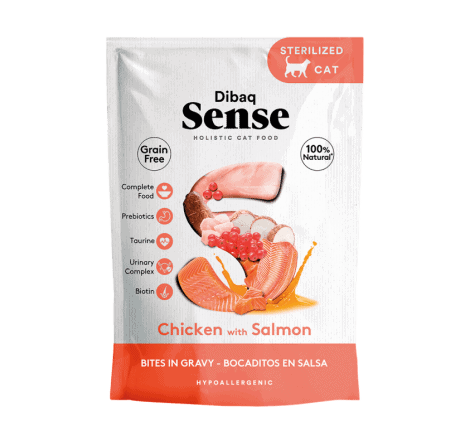 Dibaq Sense Bites Pollo Salmón Esterilizado 100g Para Gato