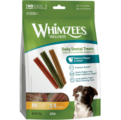 Whimzees Sticks Snacks Dentales Naturales para Perros
