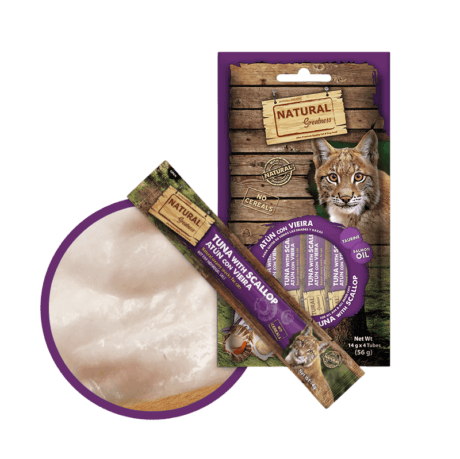 Natural Greatness Snack Cremoso Atún Vieira 56g (4 Sobres) Para Gato
