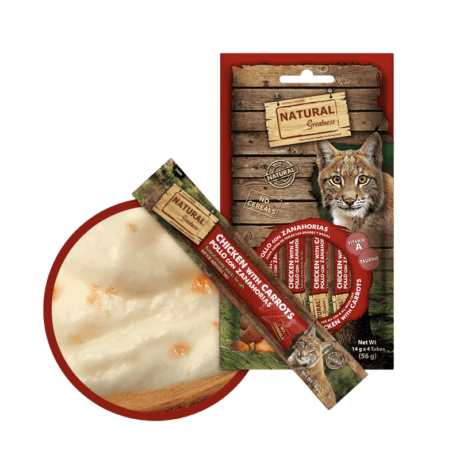 Natural Greatness Snack Cremoso Pollo Zanahorias (4 Sobres) 56gr Para Gato