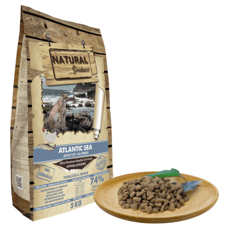 Natural Greatness Atlantic Sea Salmón para gatos Esterilizados y Senior