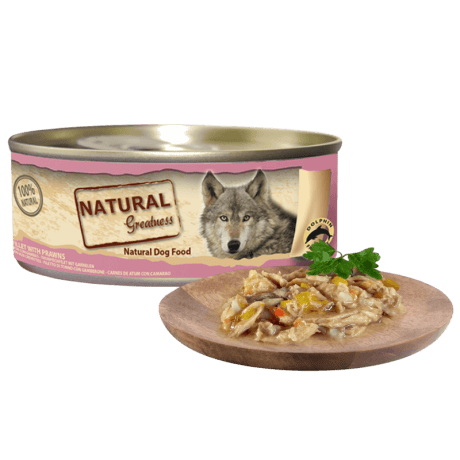 Natural Greatness Filete de At&uacute;n con Gambas 156g Para Perro