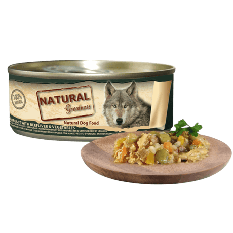 Natural Greatness Filete de Pechuga de Pollo con Hígado y Verduras 156gr Para Perro