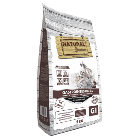 Composición del pienso gastrointestinal Natural Greatness para gato
