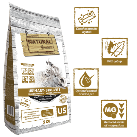 Natural Greatness Urinary Estruvita de Pollo Para Gatos con problemas urinarios