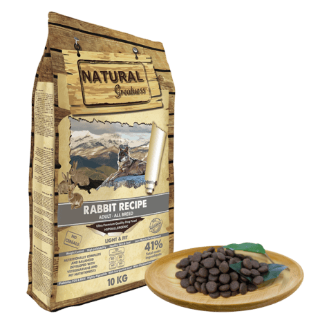 Natural Greatness Conejo Monoproteico Receta Light y Senior para perros