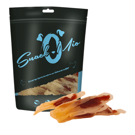 SnackOMio Orejas de Conejo con Pechuga de Pollo 70gr Para Perros y Gatos