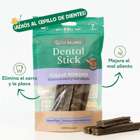 Wild Balance Stick Dental de Ternera Anti-sarro y Mal Aliento 112gr Para Perros