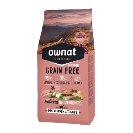 Ownat Prime Mini Grain Free Pollo y Pavo Para Perros
