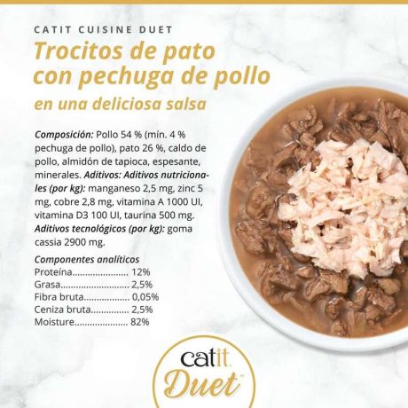 Cuisine Duet Dúo de Pato con Pollo para gato, detalle