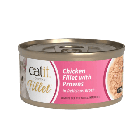 Catit Cuisine Fillet Filetes de Pollo con Gambas en Caldo 75gr Para Gatos