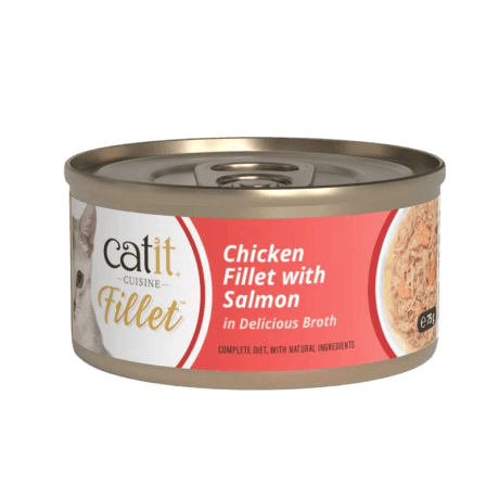 Catit Cuisine Fillet Filetes de Pollo con Salmón en Caldo 75gr Para Gatos