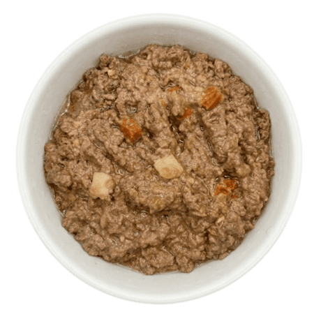 Buey con Vegetales Paté con trozos para perro, detalle