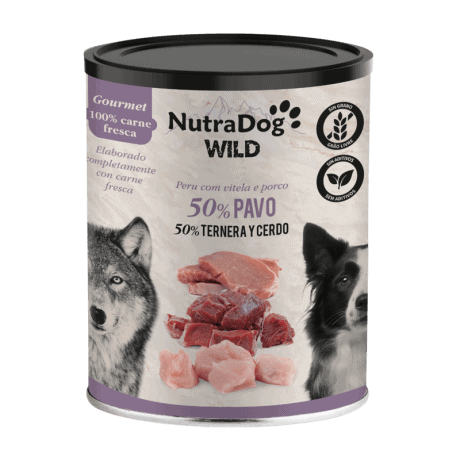 NutraDog Gourmet de Pavo, Ternera y Cerdo 400gr para Perros