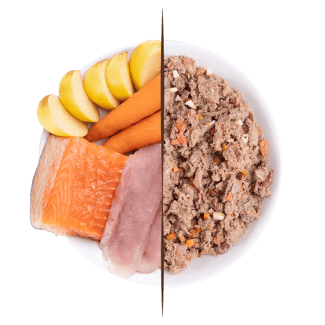 Cocinado: Men&uacute; Pavo y Salm&oacute;n du Chef Congelado Cocinado para perro, detalle