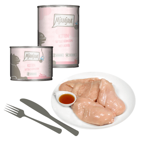 MjAMjAM Pollo con Salmón Kitten Paté Para Gatos