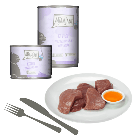 MjAMjAM Ternera con Salmón Kitten Paté Para Gatos