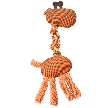 Juguete de Peluche Jirafa Con Sonido y Cuerda para perro, detalle