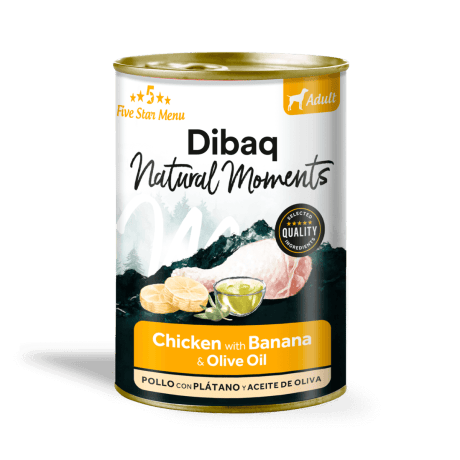 Dibaq Natural Moments 5 Star Pollo con Plátano 380g Paté Para Perros