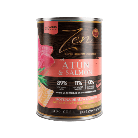 Zen At&uacute;n con Salm&oacute;n Pat&eacute; con trozos 400g Para Perros