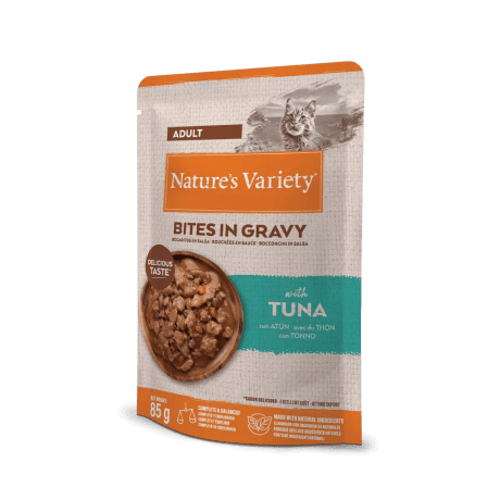 Nature's Variety Bocaditos en Salsa con Atún 85gr para gatos adultos