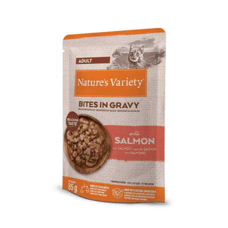 Nature's Variety Bocaditos en Salsa con Salmón 85gr para gatos adultos