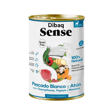 Dibaq Sense Pescado Blanco y At&uacute;n Pat&eacute; 380gr Para Perro