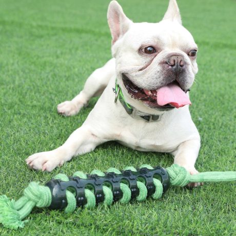Juguete de cuerda trenzado Strong XT-DOG con mordedor central () para perro, detalle