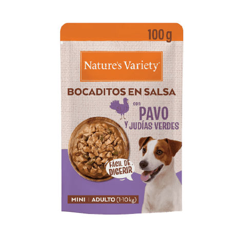 Nature's Variety Bocaditos en Salsa con Pavo 100gr para Perros Mini
