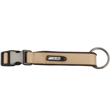 Collar de Neopreno Beige con Cierre de Seguridad para perro, detalle