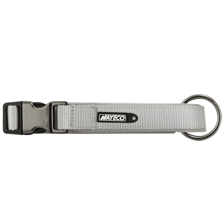 Collar de Neopreno Gris con Cierre de Seguridad para perro, detalle