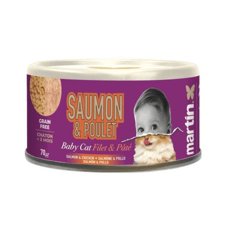 Martín Baby Salmón y Pollo en Textura Filete y Paté 70gr Para Gatitos
